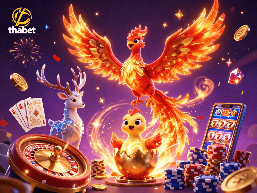 Experience the thrill of thabet casino with a stunning 3D illustration featuring exciting gaming elements.