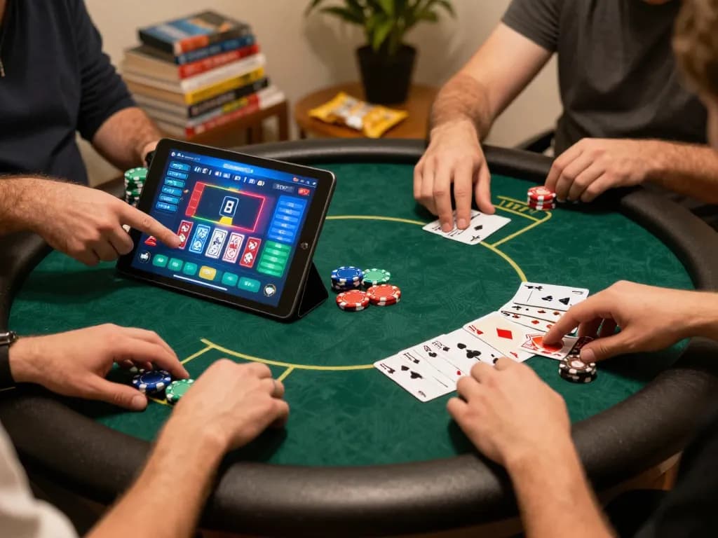 Engaging gameplay at LC88 casino with vibrant online poker session on tablet display.