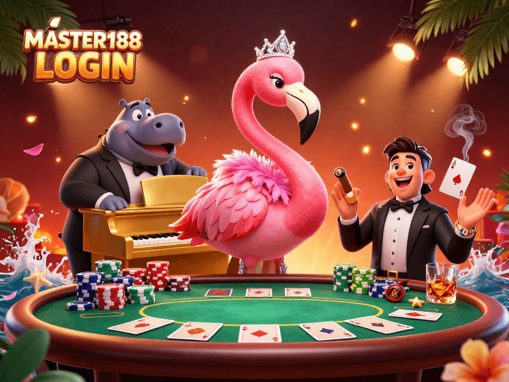 Experience excitement with MASTER188 LOGIN and vibrant casino characters coming alive in a dynamic gaming scene.
