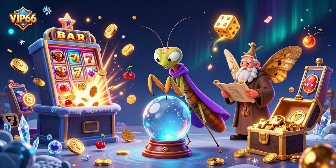 Experience excitement with VIP66 as the fortune teller reveals jackpot opportunities in a vibrant casino scene.