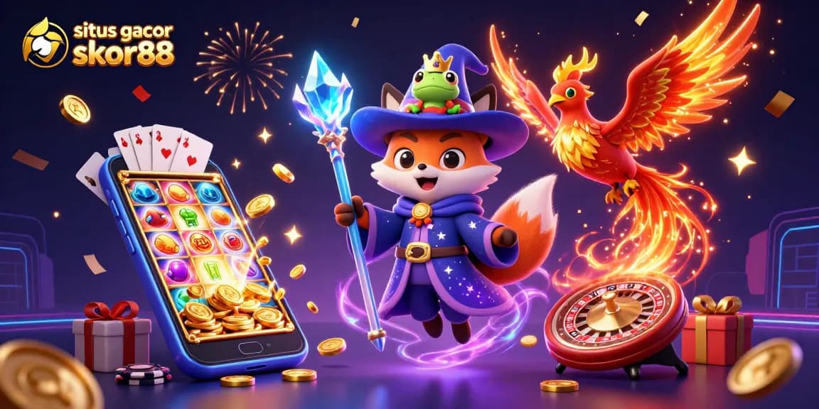Engage with situs gacor skor88 as the mystical wizard fox and phoenix illuminate the gaming adventure.