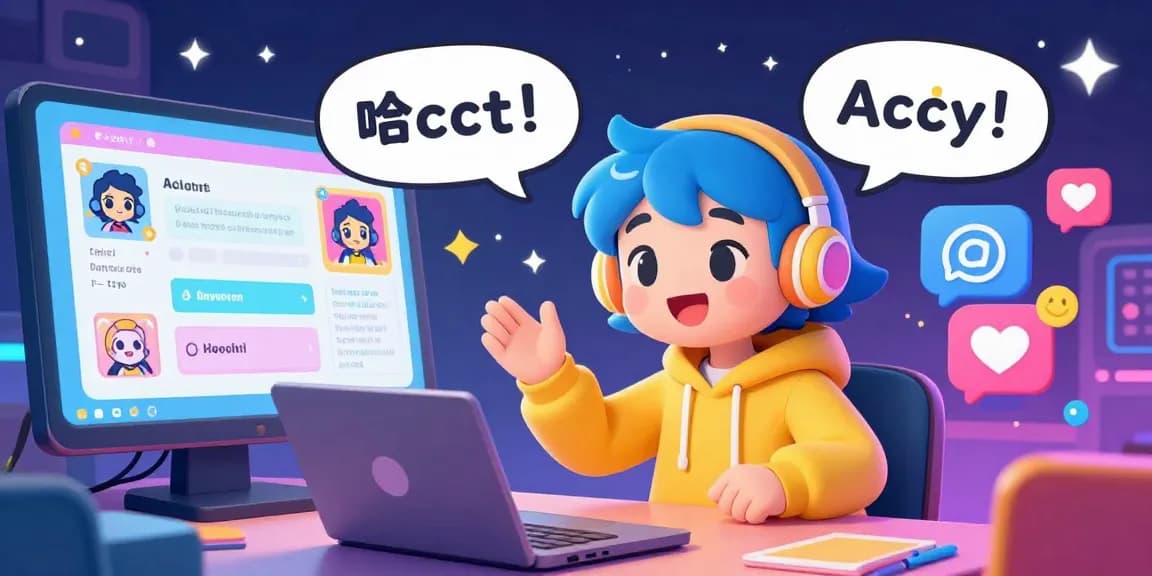 Engaging ai ecchi chat scene with playful AI character and colorful dialogue bubbles.