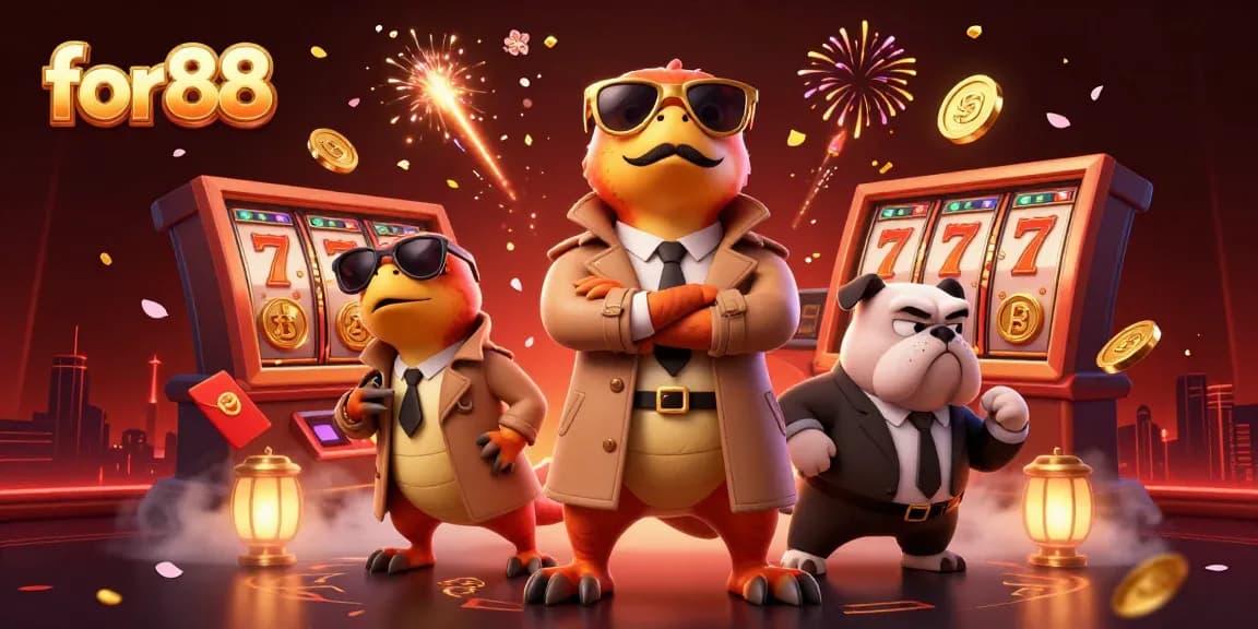 Experience thrilling gameplay at for88 with raptors sneaking into a VIP lounge, loaded with casino elements.