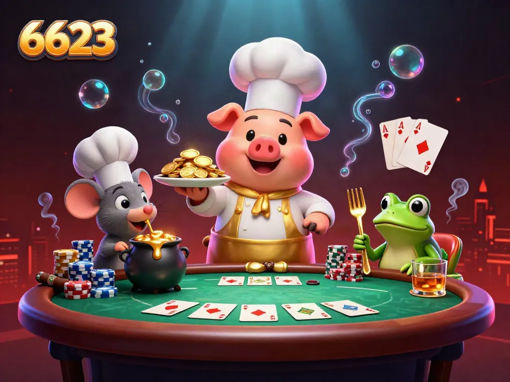 Engage with the 6623 online casino world featuring vibrant characters and rich gambling elements.