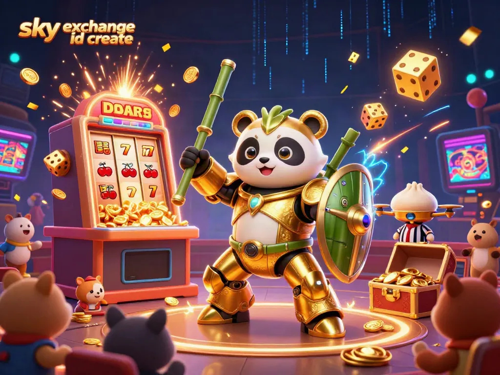 Experience the thrill of betting with Sky Exchange ID create in a vibrant 3D casino scene.