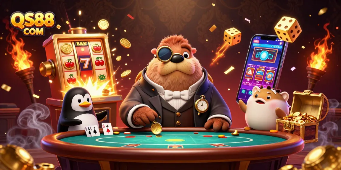 Engage with QS88 COM's thrilling gameplay at the underwater poker table with animated characters