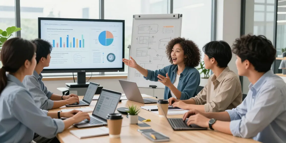 Team collaborating on IT support for small businesses in a modern office.