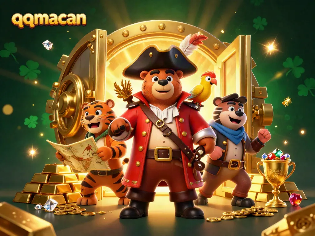 Experience the excitement of qqmacan with stunning 3D casino characters and vibrant treasures.