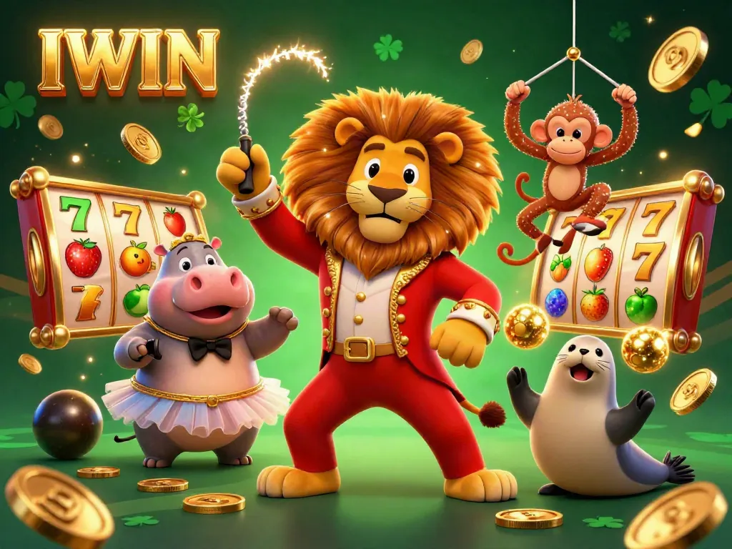 IWIN showcases immersive slot adventures featuring vibrant characters in a dynamic casino scene.